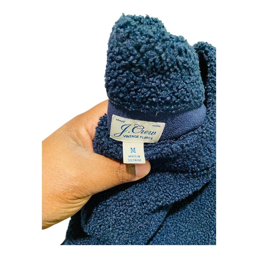 J.Crew Women Pullover Sweater Vintage Fleece Crew Neck Long Sleeve Blue Medium - Picture 8 of 10